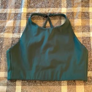 Girlfriend Collective Moss Topanga Halter Bra